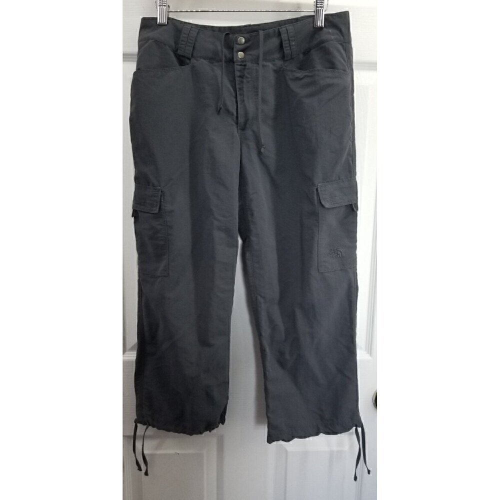 North Face Pants Womens 8 Gray Capris Hiking Drawstring Outdoors Lightweight